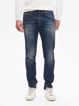 Jeans Slim-Fit Uomo Used Blu QB24