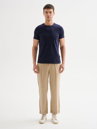 T-shirt Uomo Girocollo Maniche Corte Blu QB24