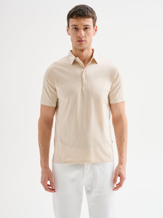 Polo Uomo Cotone e Modal Beige QB24