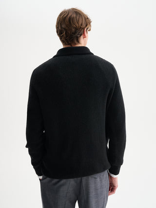 CARDIGAN OVERSHIRT IN MAGLIA A COSTE