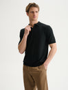POLO IN MAGLIA BASIC IN COTONE CREPE - NERO
