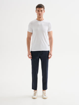 T-shirt Uomo Girocollo Maniche Corte Bianca QB24