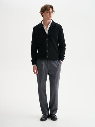 CARDIGAN OVERSHIRT IN MAGLIA A COSTE