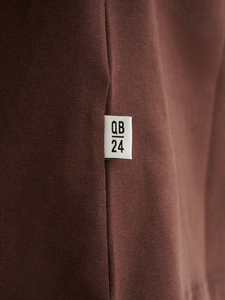 T-SHIRT GIROCOLLO A MANICHE CORTE IN JERSEY BIELASTICO - TESTA DI MORO