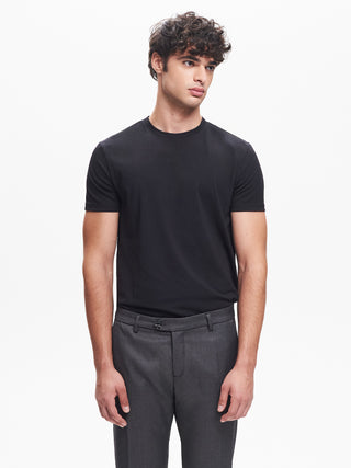 T-shirt Girocollo Uomo Nero  QB24